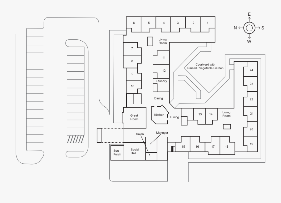 Crestridge Assisted Living Tour - Floor Plan, Transparent Clipart