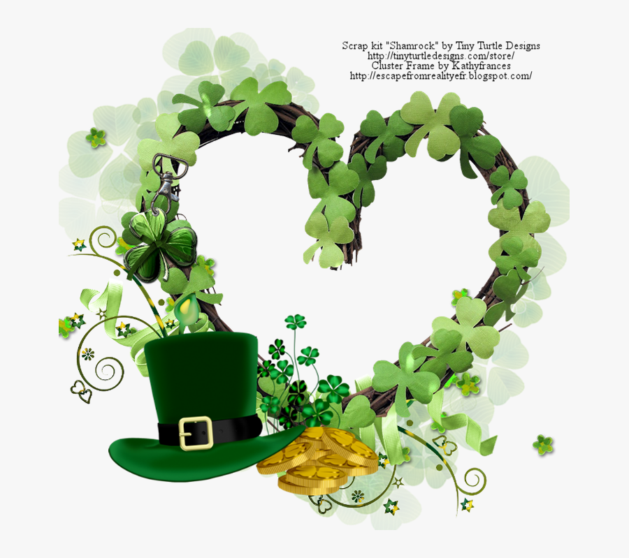 Clip Art Shamrock Frame - Saint Patrick's Day, Transparent Clipart