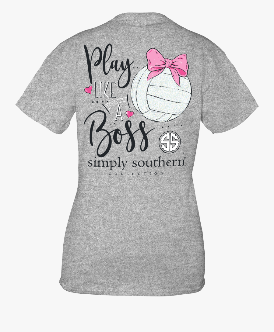 Youth "play Like A Boss - Grey Simply Southern Shirt, Transparent Clipart