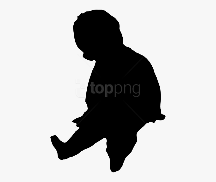 Baby Silhouette Png- - Sitting Human Silhouette Png, Transparent Clipart