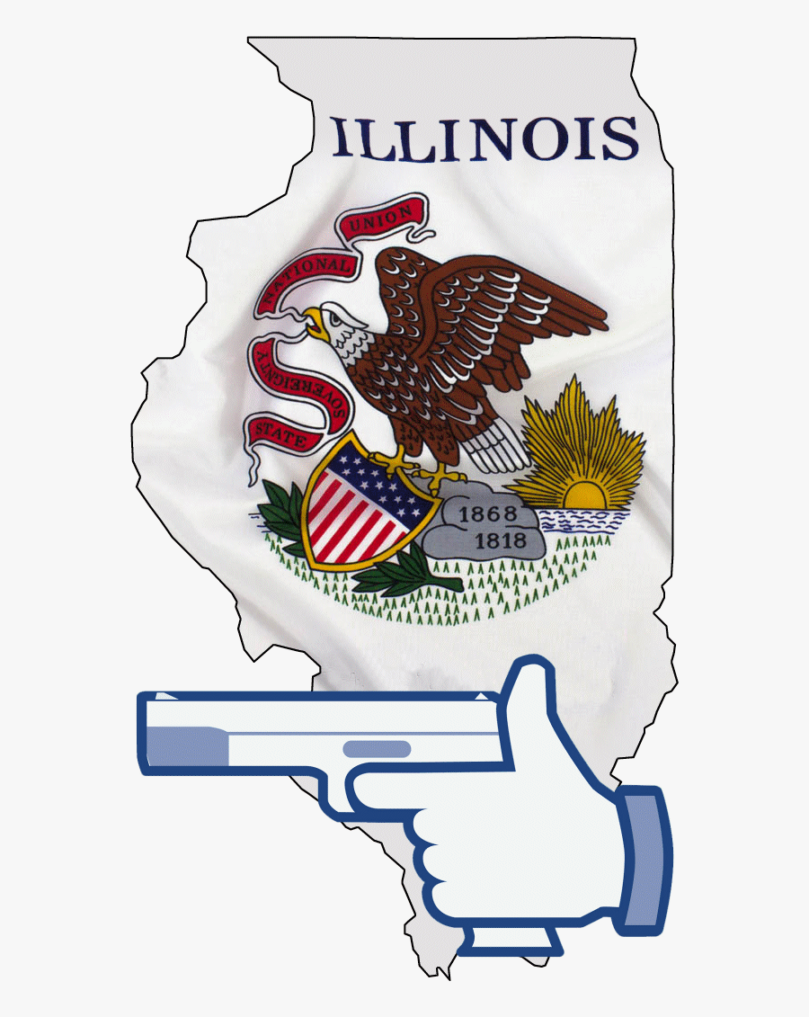 Illinois State Flag In State, Transparent Clipart