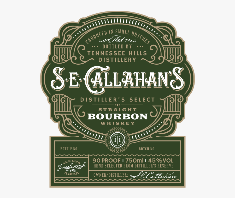 Clip Art Bourbon Label - Se Callahans, Transparent Clipart