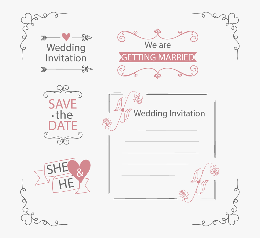 Vector Invitation Marriage Wedding Free Frame Clipart - Wedding Invitation Decoration Vector, Transparent Clipart