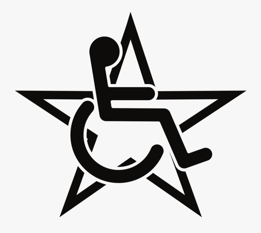 Dallas Cowboys Clipart Black And White Transparent - Wheelchair Star, Transparent Clipart