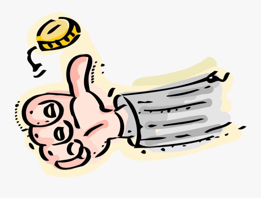 Vector Illustration Of Decision Making Hand Flipping - Probability Coin, Transparent Clipart