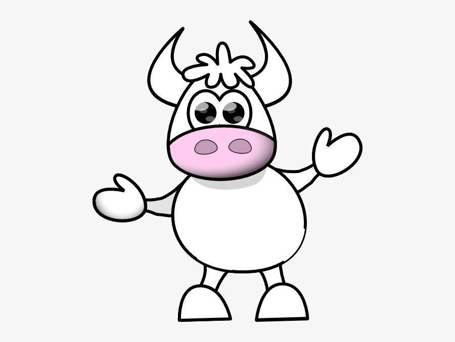 Cow Without Spots Clip Art - Cartoon Cow With No Spots, Transparent Clipart