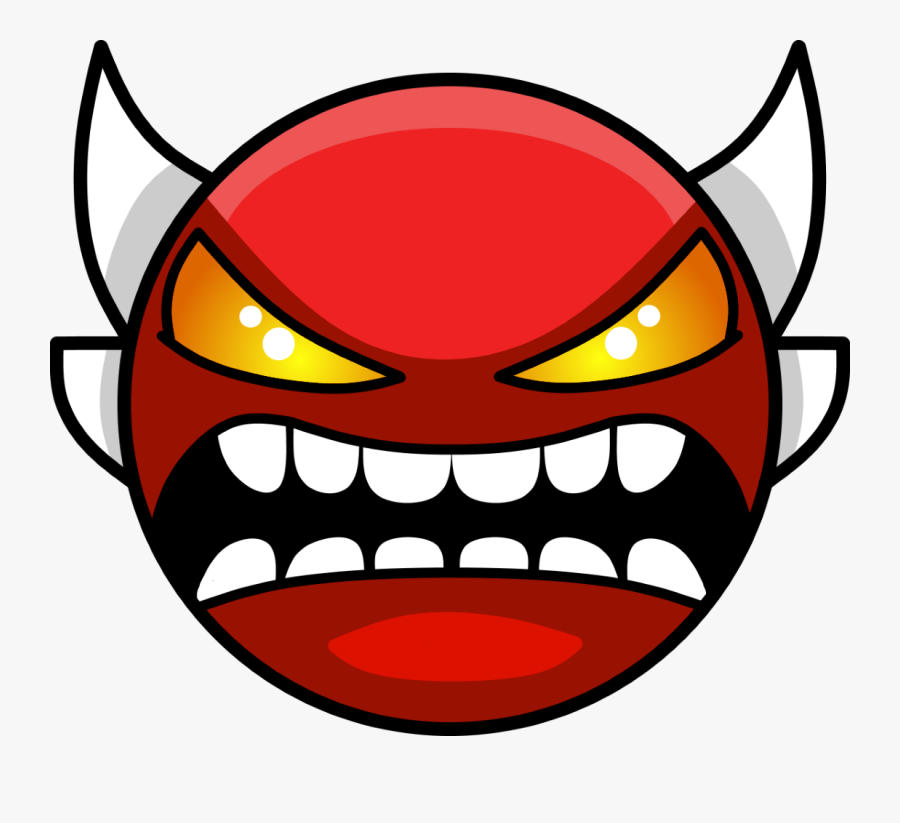 Fear Clipart Insane - Geometry Dash Demon Face Png, Transparent Clipart