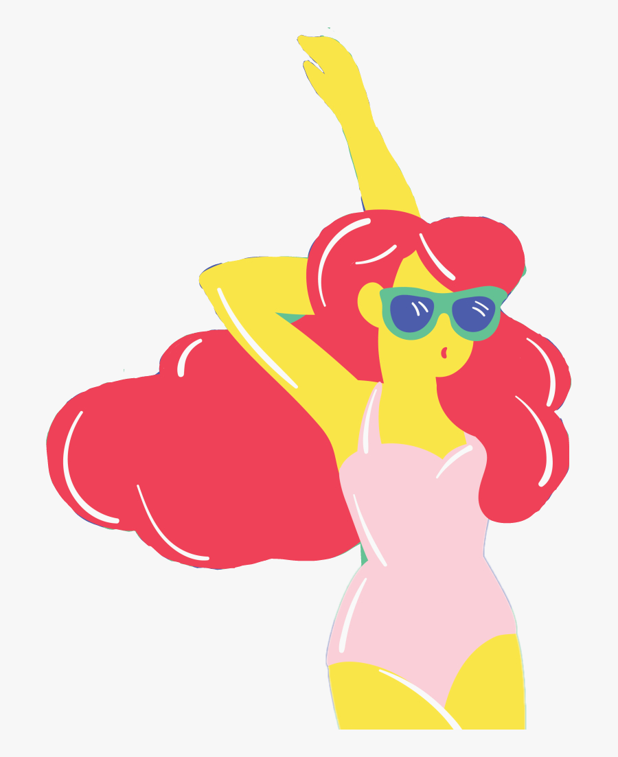 #summer #verano #chica #girl #calor #playa #bikini - Cartoon, Transparent Clipart