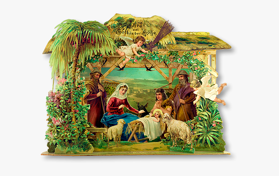 Vintage Christmas Nativity - Christmas Belen Pop Up, Transparent Clipart