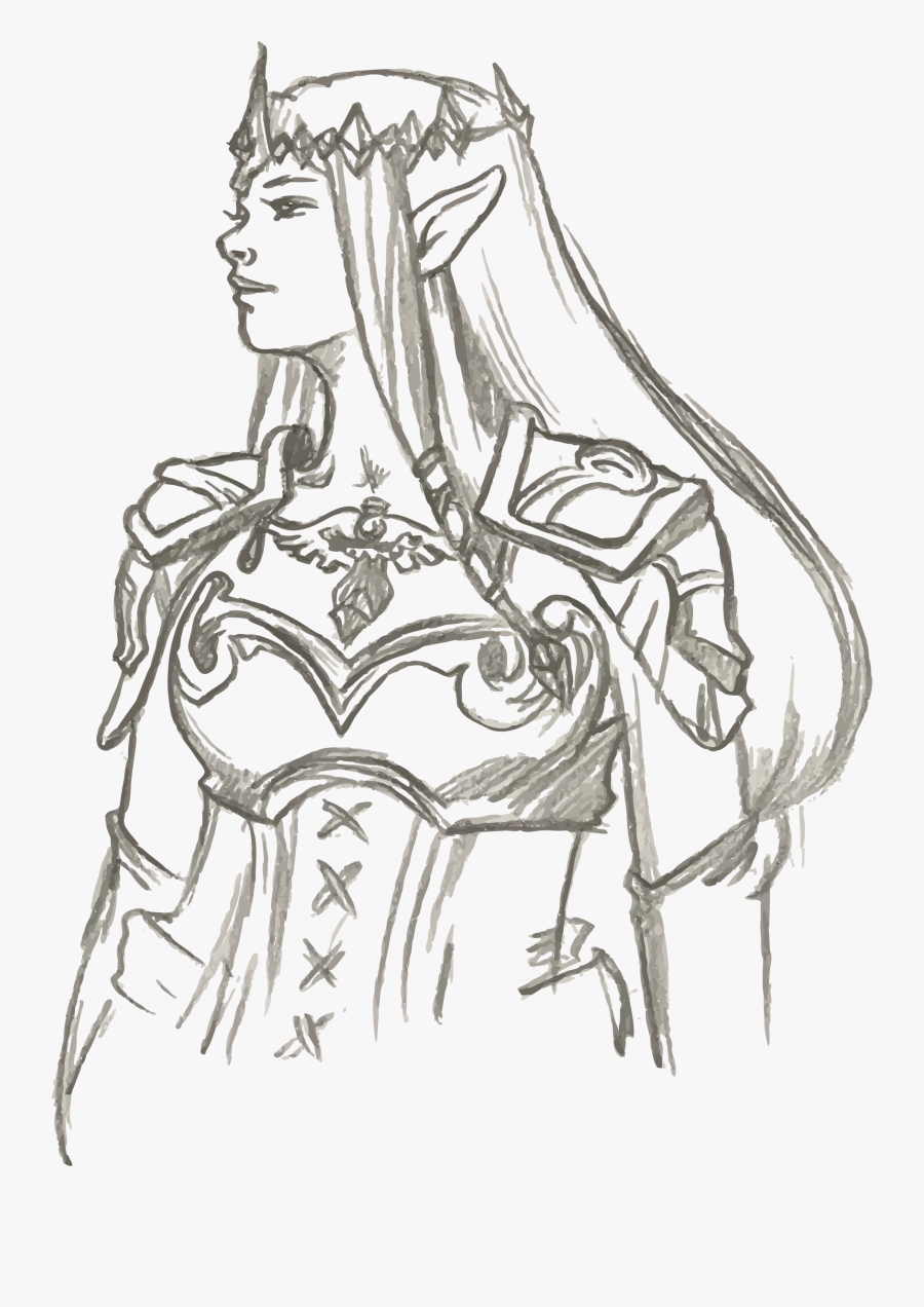 Art,monochrome Photography,figure Drawing - Line Art Elf, Transparent Clipart