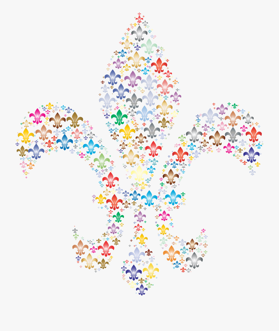Colorful Fleur De Lis Fractal 2 Clip Arts - Fleur De Lis Colorful, Transparent Clipart