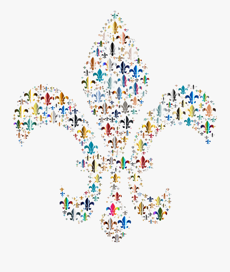 Colorful Fleur De Lis Fractal 4 Clip Arts - Colorful Fleur De Lis, Transparent Clipart