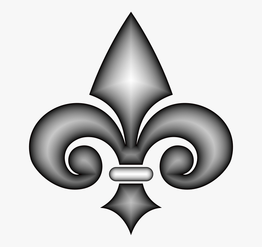 Fleur De Lis 3d Grayscale - Grayscale 3d, Transparent Clipart