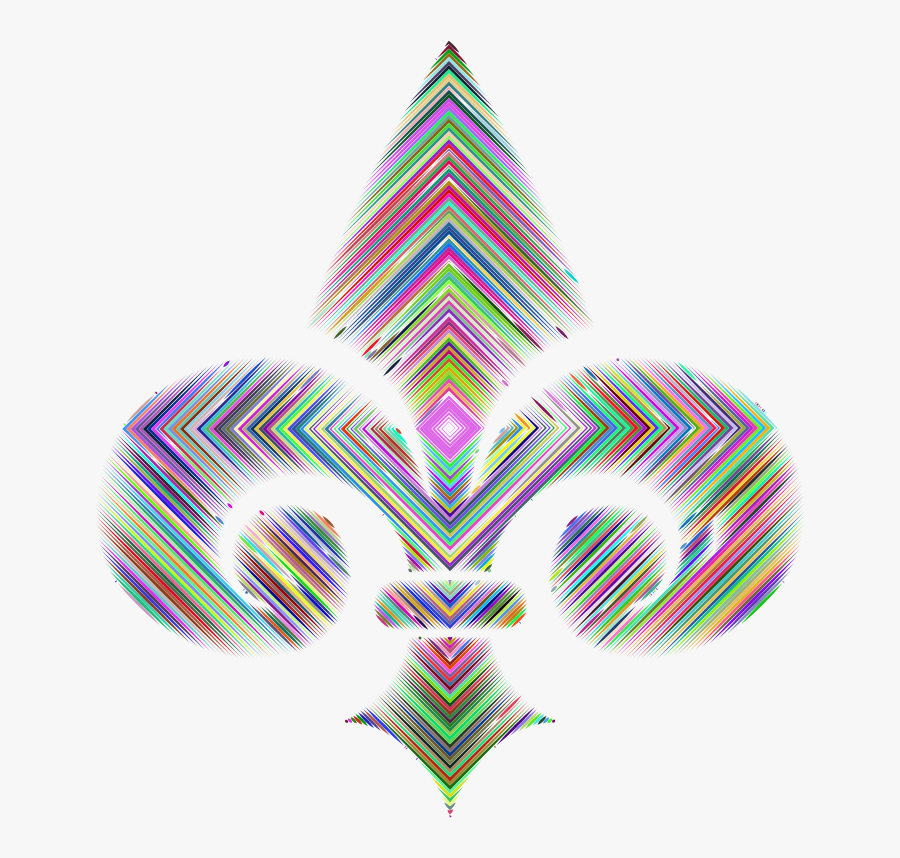 Fleur De Lis Stylized Prismatic - Illustration, Transparent Clipart