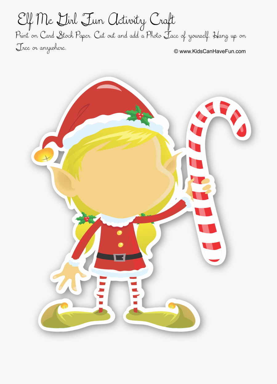 Make Me An Elf Boy Christmas Craft - Face Make Christmas Cartoon, Transparent Clipart