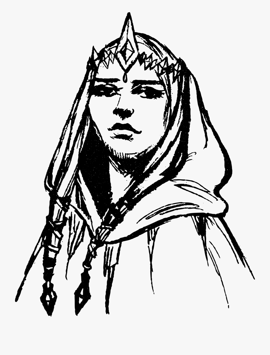 Elf Princess 2 Line Art Black Clip Arts Elf Sketch