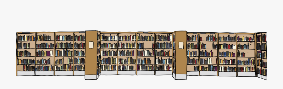 Shelving,shelf,library - Library Stacks, Transparent Clipart