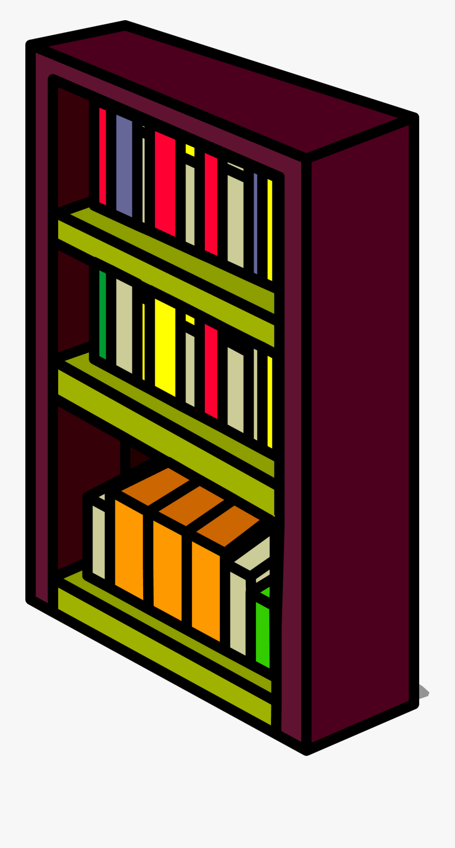 Burgundy Bookshelf Sprite - Bookcase, Transparent Clipart