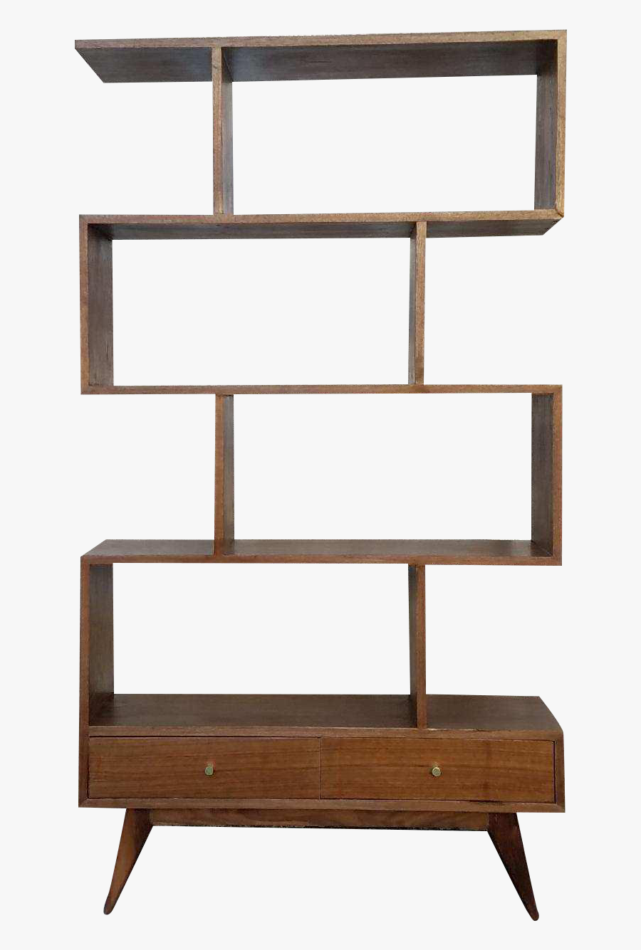 Clip Art Style Handmade Walnut Bookshelf - Shelf, Transparent Clipart