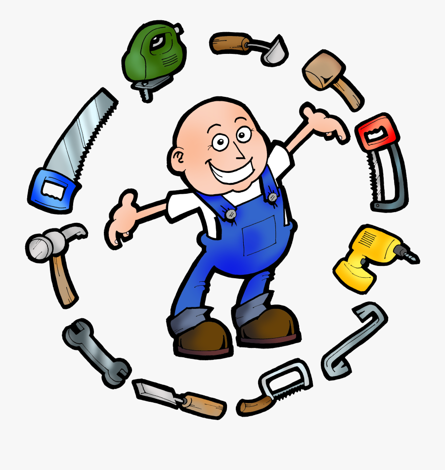 Free Handyman Logos Clipart - Man With Tools Png, Transparent Clipart