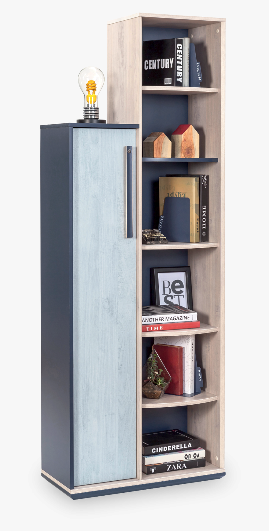 Trio Bookcase With Storage - Bookcase, Transparent Clipart