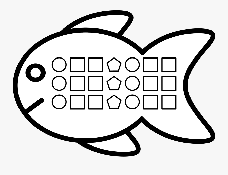 Shapes Clipart Fish - Shapes Pattern Black And White, Transparent Clipart