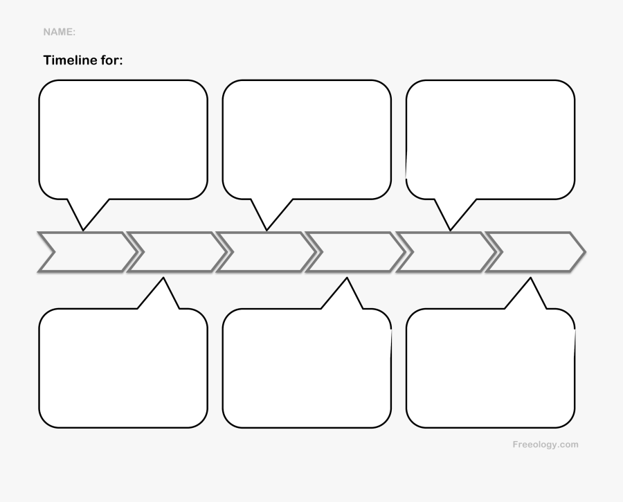 Clip Art Horizontal Timeline Template - Timeline Printables, Transparent Clipart