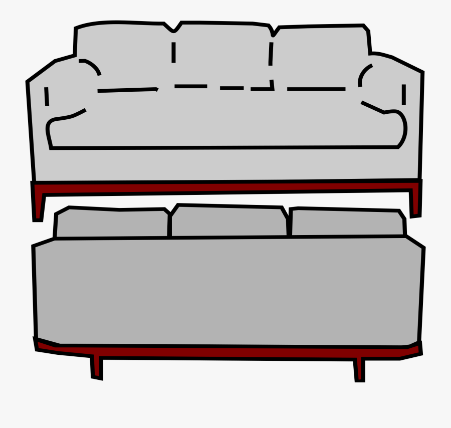 Couch - Clipart - Back Of Sofa Drawing, Transparent Clipart