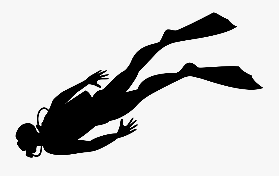 Scuba Diver Silhouette Png, Transparent Clipart