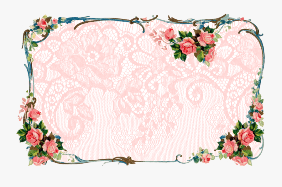 Victorian Rose Border Clipart, Transparent Clipart