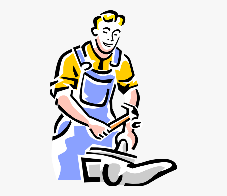 Vector Illustration Of 1950"s Vintage Style Handyman, Transparent Clipart