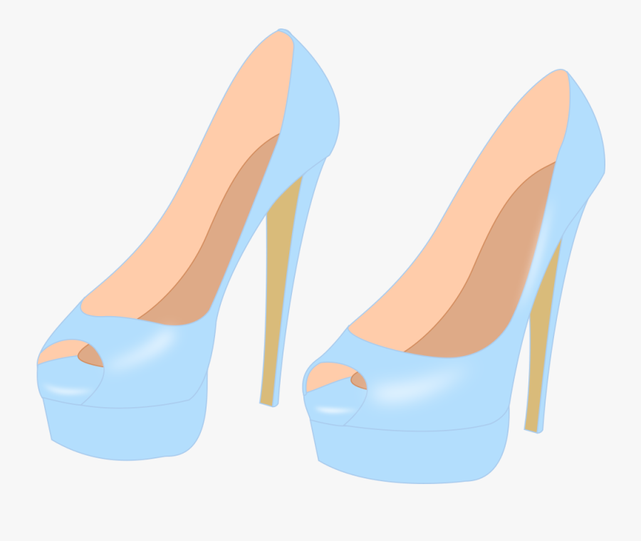Transparent High Heels Png - Clipart High Heel Biru, Transparent Clipart