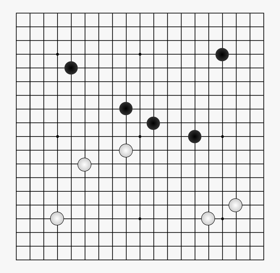 Free Go Board 19 X 19 With Stones - Go Board Black And White, Transparent Clipart