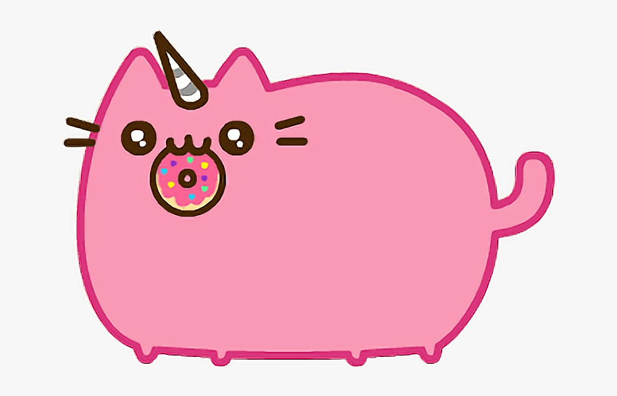 Donut Clipart Unicorn Unicornio - Pusheen The Cat Pink, Transparent Clipart