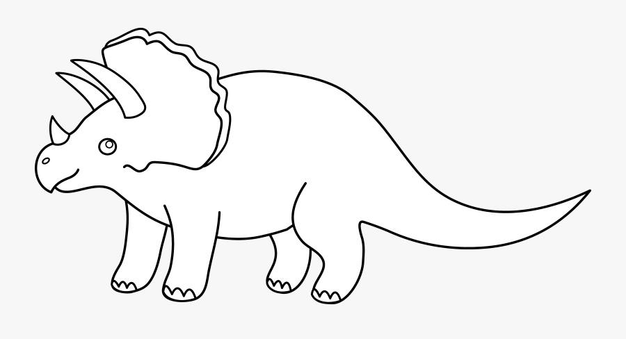 Cute Dinosaur Clipart Black And White - Clip Art, Transparent Clipart