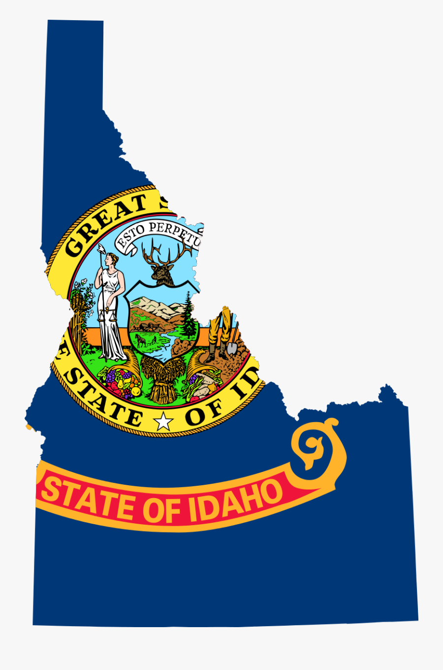 Four More Years - Idaho State Flag Map, Transparent Clipart