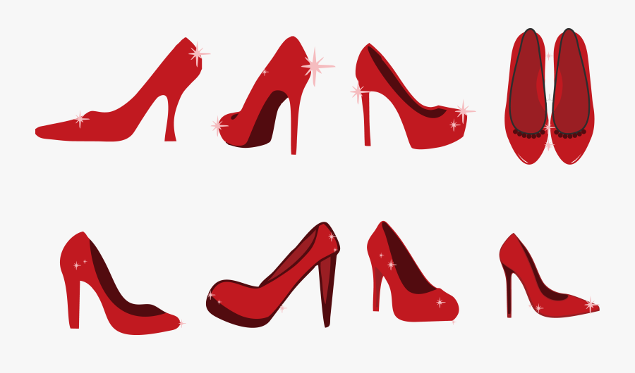 Slipper High Heeled Footwear Red Shoe Clip Art - Ruby Red Slippers Art, Transparent Clipart