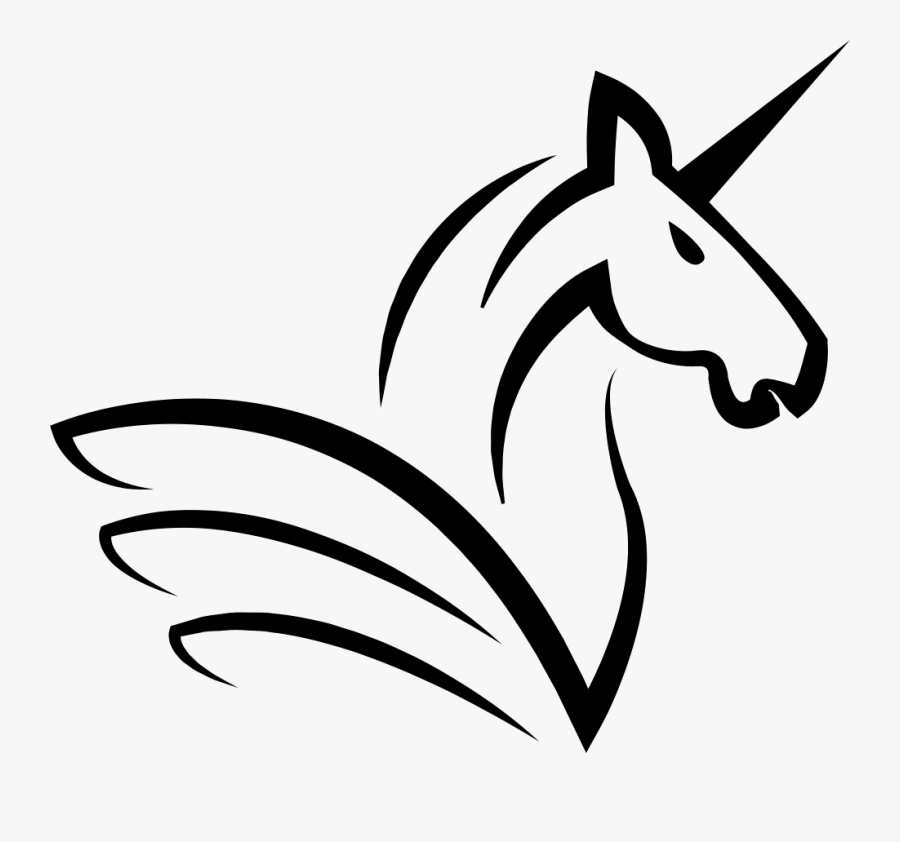 Unicorn Horse Head With A Horn And Wings Comments - Free Unicorn Logo, Transparent Clipart