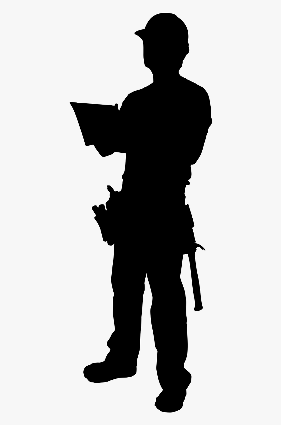 Transparent Handyman Clipart Black And White - Transparent Construction Worker Silhouette Png, Transparent Clipart