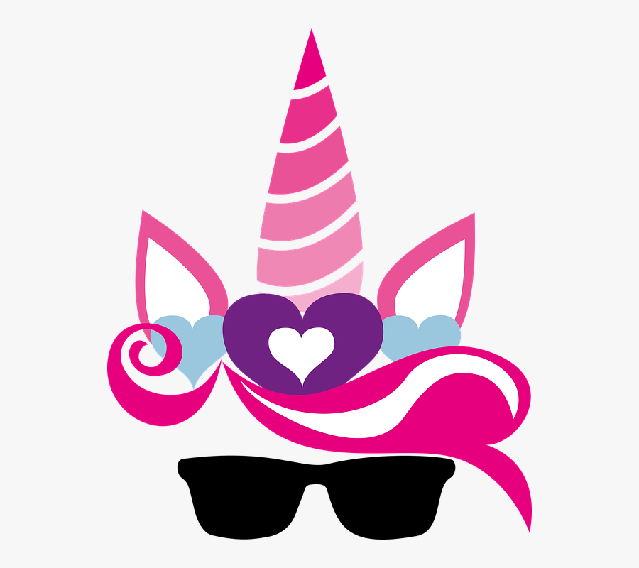 Unicorn Head With Glasses Png, Transparent Clipart