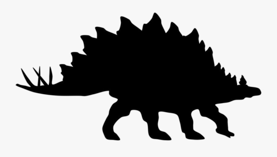 Silhouette,fictional Character,tree - Black Stegosaurus, Transparent Clipart