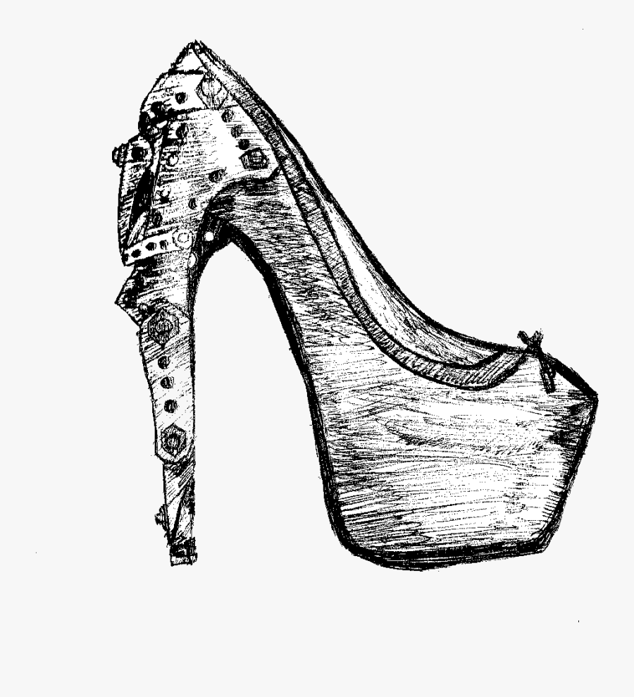 Collection Of Free Heels Drawing Sketch Download On - Shoe, Transparent Clipart