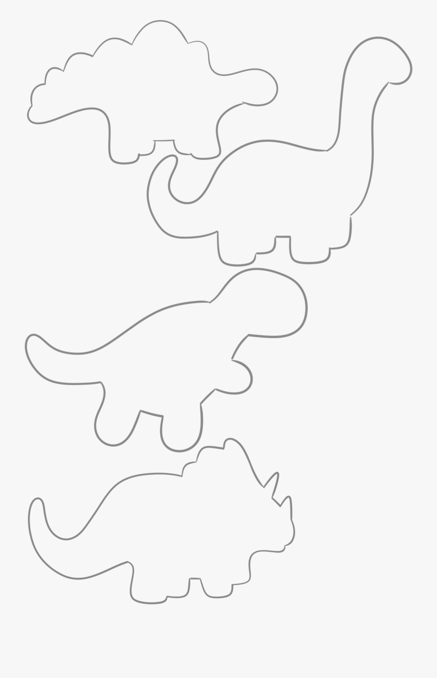 Dinosaur Outlines - Foami Moldes De Dinosaurios, Transparent Clipart