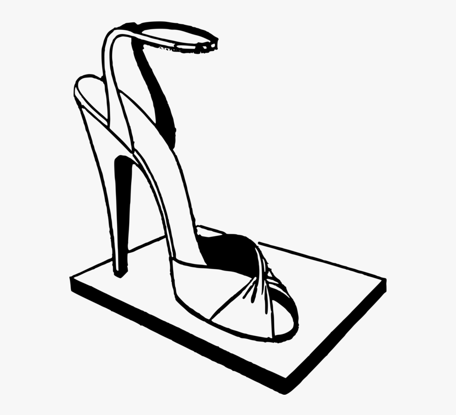 Line Art,leg,blackandwhite - Basic Pump, Transparent Clipart