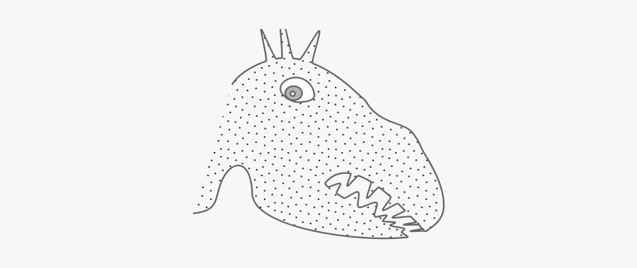 Funny Measles Dinosaur - Line Art, Transparent Clipart