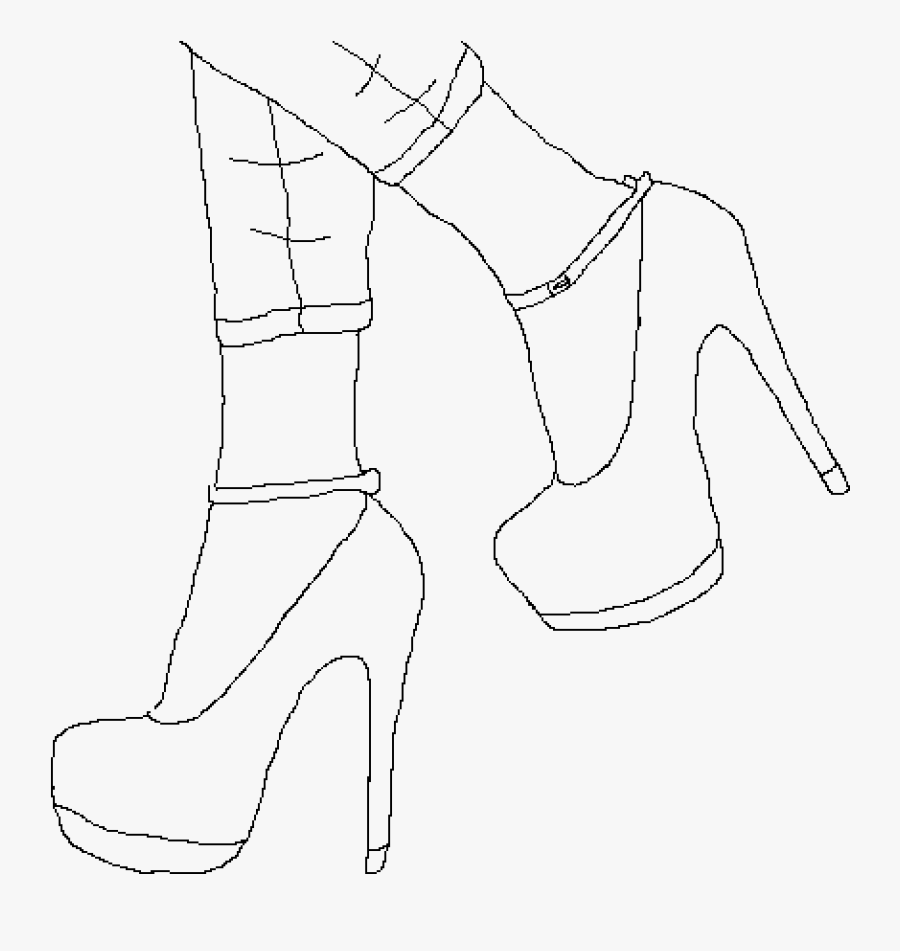 Clip Art High Heel Shoe Template Printable - High Heel Shoe Drawings, Transparent Clipart