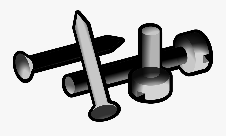 Screw, Bolt, Nail, Metallic, Steel, Construction, Tool - Nails Clipart, Transparent Clipart