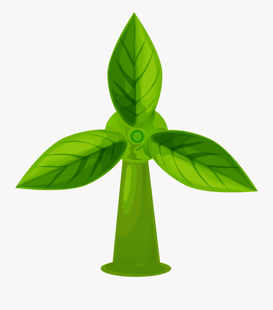 Green Wind Turbine Png Clip Art, Transparent Clipart