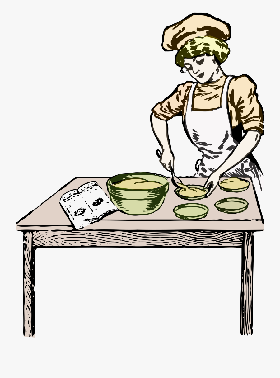 Baker In Color - Woman Cooking Clipart Black And White, Transparent Clipart
