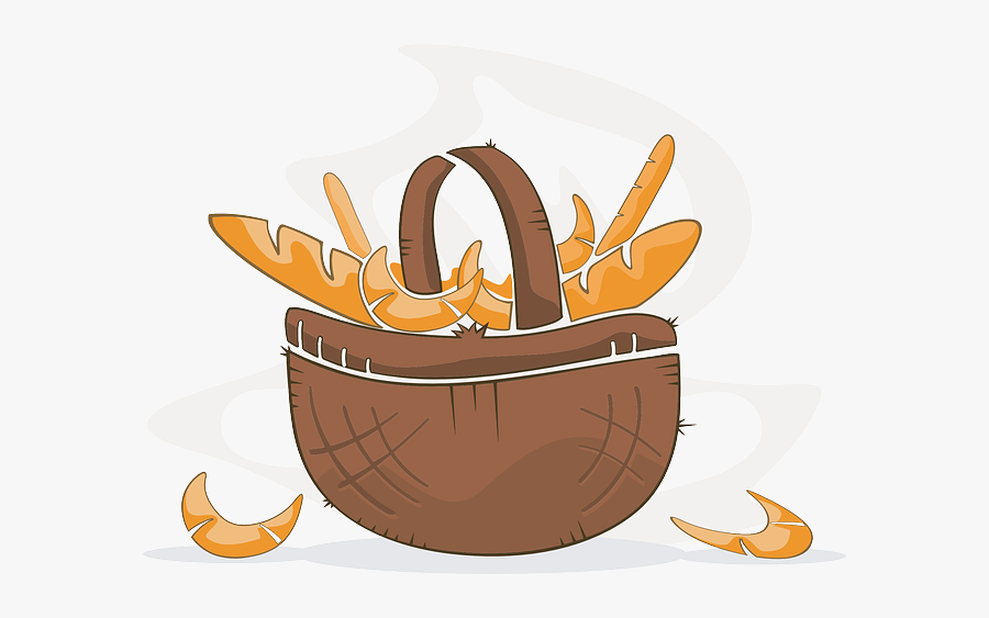 Food, Bread, Rolls, Basket, Bakery, With, Pastries - Bread Basket Cartoon Png, Transparent Clipart